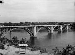 Pie-IX Bridge connecting Laval and Montreal North over the river
