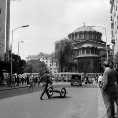 Saint Nedelya Church viewed from Saborna Street in Sofia