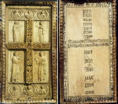 Ivory staurotheque of Nicephorus II Phocas from 10th century, located in San Francesco church, Cortone, Calabria, Italy