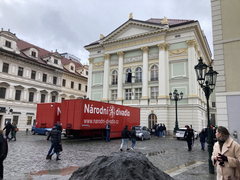 Prague cityscape after the shooting incident, life continues