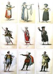 Actors of the Estate Theatre in Prague from 1808-1809 dressed in period costumes