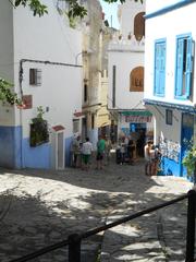 Narrow streets in the Casbah of Tangier Morocco