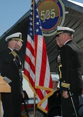 Commander Andrew C. Wilder relieves Commander Edward L. Hasell as Commanding Officer of USS Dolphin during change of command ceremony