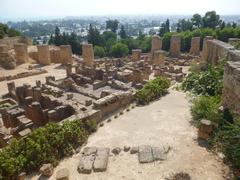 Archaeological Site of Carthage ruins in Tunis Governorate Tunisia under clear blue sky