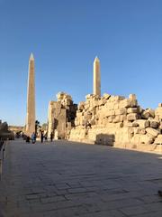 Ancient Karnak Temple complex with hypostyle hall and obelisks in Luxor Egypt