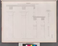 Cross-section of the central part of the Great Hypostyle Hall at Karnak Temple in Thebes