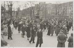 Havis Amanda statue decorated for Vappu celebration 1944 during the Continuation War