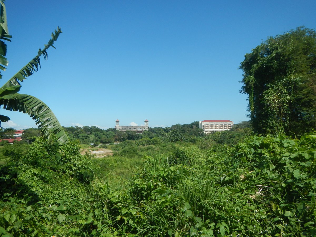 Dasmariñas City landmarks including De La Salle University, Mary Euphrasia Pelletier Santa Maria Euphrasia Parish Church, San Lorenzo Ruiz Pastoral Center, and Roman Catholic Diocese of Imus as seen from Aguinaldo Highway corner Governor's Drive