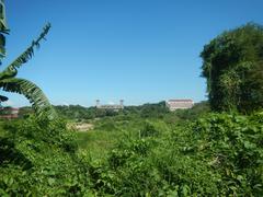 Dasmariñas City landmarks including De La Salle University, Mary Euphrasia Pelletier Santa Maria Euphrasia Parish Church, San Lorenzo Ruiz Pastoral Center, and Roman Catholic Diocese of Imus as seen from Aguinaldo Highway corner Governor's Drive