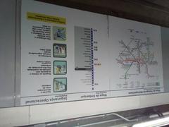 Panel of Armenia Station decorated with colorful religious art and intricate designs