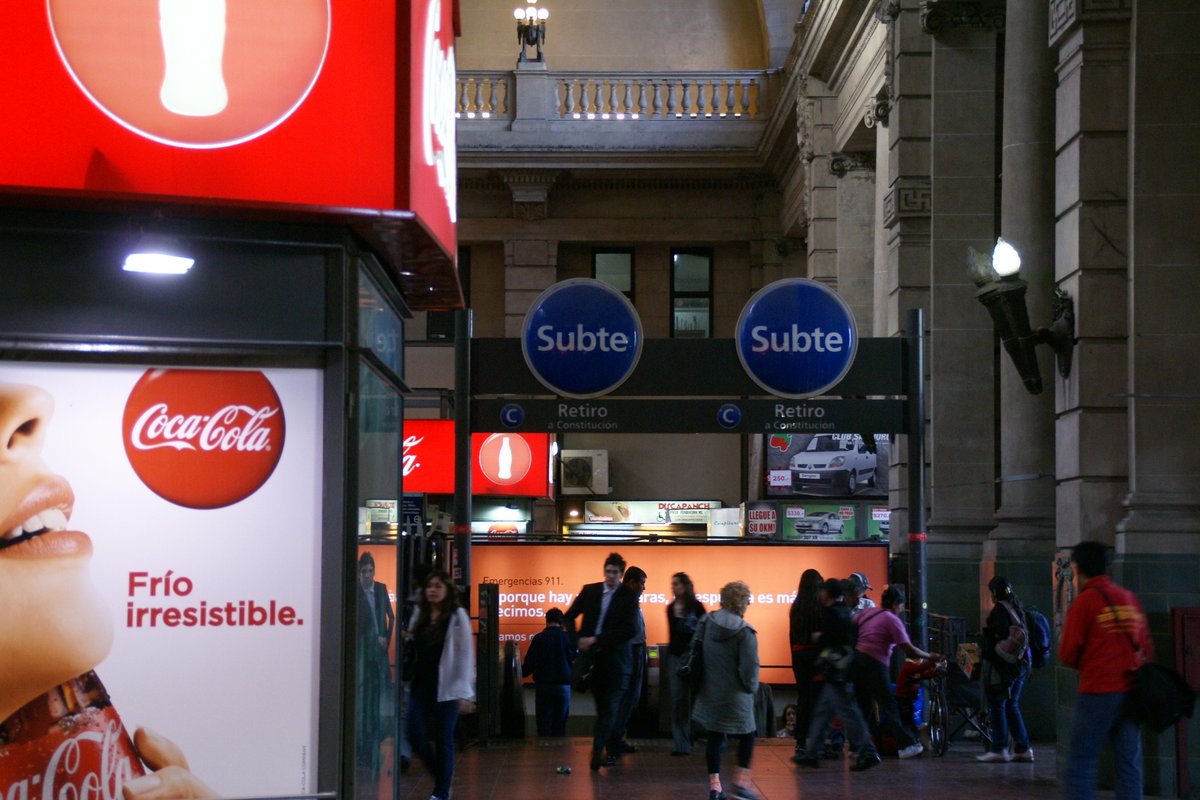 Subway entrance at Mitre Train Station in Retiro Buenos Aires