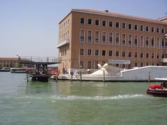 Fourth bridge base construction works over Grand Canal in Venice