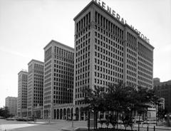 General Motors Building exterior showing front and west sides in Detroit
