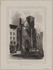 Eglise Saint-Merry engraving by Jean Jacques Outhwaite