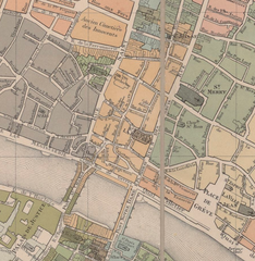 Historical map of Paris parishes by Jean Junié 1786 showing Saint-Jacques-de-la-Boucherie parish
