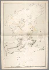 Antique nautical chart of Rio de Janeiro Harbour from 1858 showing maritime details