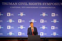 Dr. Kurt Graham speaking at the Truman Civil Rights Symposium honoring 75 years of military desegregation