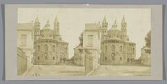Exterior view of the Apostelenkerk church in Cologne, circa 1860-1875