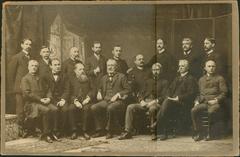 Members of the Acanthus Club posed in photographer's studio in 1898