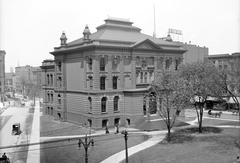 Historic Centre Park Library building in Detroit, Michigan constructed in 1872