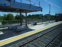 Scenic view through left window of a train journey from Union Station to Pearson Airport in 2015
