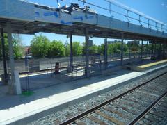 View from left window of a train traveling from Union to Pearson station