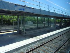 View through the left window of a train traveling from Union to Pearson with tracks and landscape visible