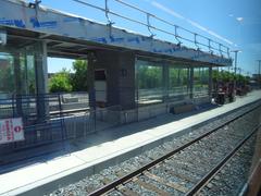 View from a left train window showing urban landscape from Union Station to Pearson Airport