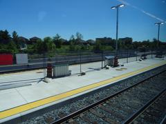 View from the left window during a train trip from Union Station to Pearson Airport