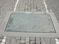 Concrete slab in front of the Gasteig building in Munich Haidhausen