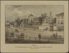 Historical drawing of Munich Gasteig Lebschee from 1861