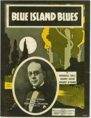 Blue Island Blues sheet music cover with photo of Jack Chapman, bandleader at the Drake Hotel Chicago