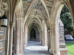 Cloister at Duke Chapel on West Campus of Duke University in Durham, NC