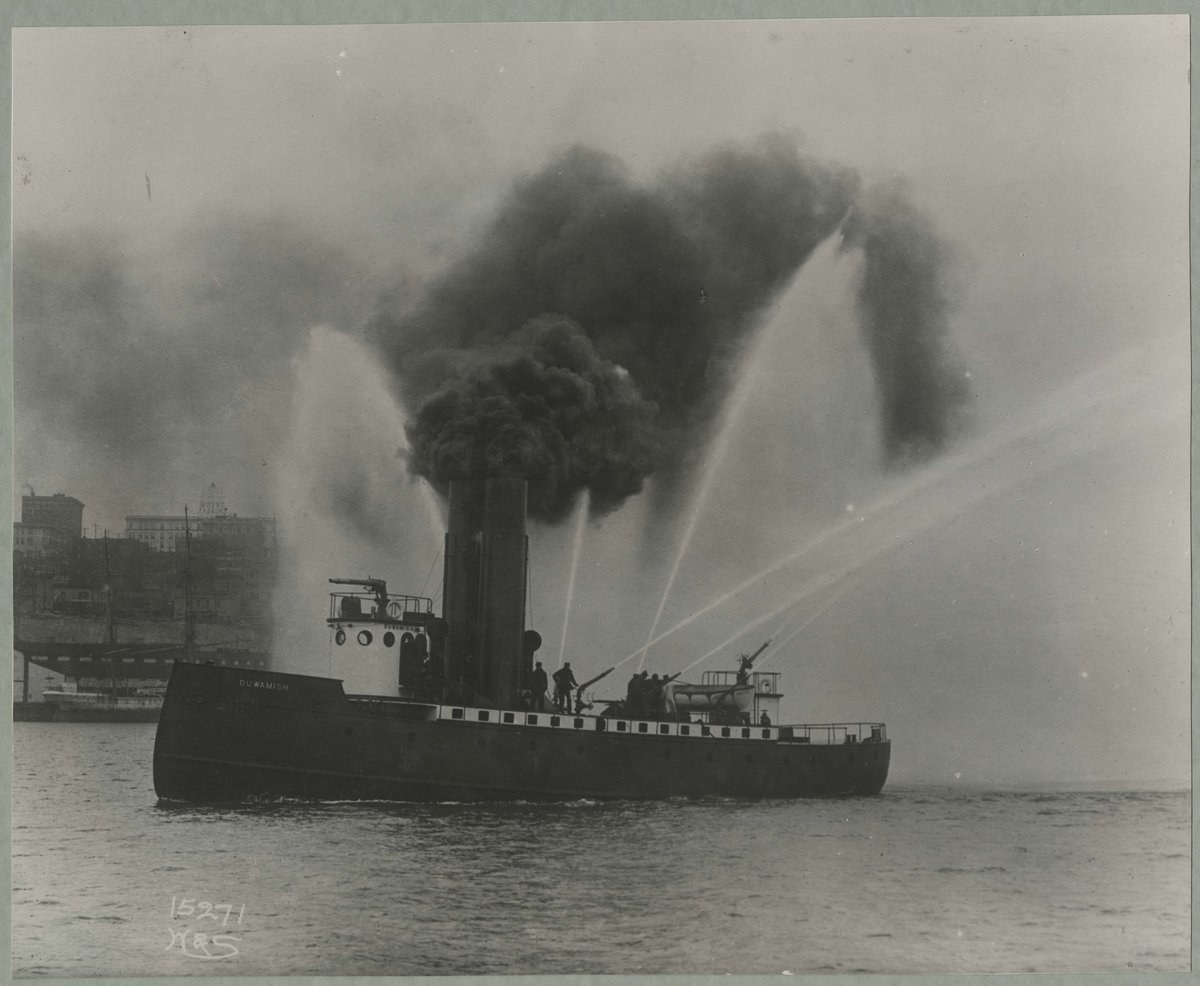 The Duwamish fireboat steam-driven, Seattle's second fireboat, circa 1920