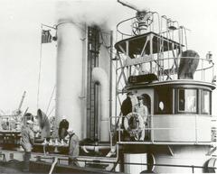 The Fireboat Duwamish serving in the Coast Guard during WWII on water