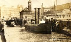 Duwamish fireboat docked at Firehouse No. 5 in Seattle in 1912