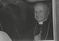 Apostolic Nuncio Fernando Cento departing Lisbon by train at Santa Apolónia Station on 18 August 1958
