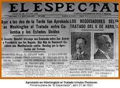 Front page of El Espectador newspaper from 1921