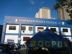 Cityscape view of Eastwood City buildings in Quezon City Metro Manila Philippines