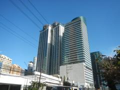 Eastwood City skyline with commercial and residential buildings in Quezon City, Metro Manila, Philippines