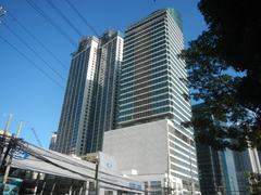 Modern buildings and commercial establishments in Eastwood City Quezon City Philippines