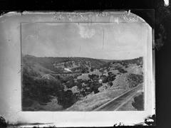 Train exiting Eden Hills tunnel on Adelaide Hills railway viaduct