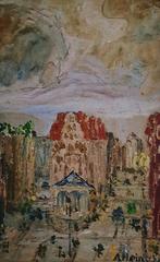 Alfred Heinsohn painting of Mönckebergstraße 2 circa 1918-1920 oil on board