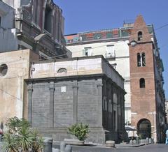 Cappella dei Pontano and bell tower of Santa Maria Maggiore in Naples Italy