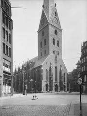 Exterior view of the historic St. Peter's Church (Petrikirche) in historic center of Hamburg, Germany