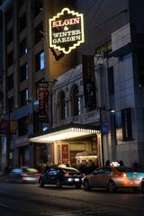 Elgin and Winter Garden Theatres illuminated at night in Toronto