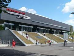 South front view of Porsche Arena in Stuttgart