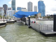 Elizabeth Quay Jetty at sunset in Perth Western Australia with calm waters