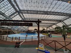 Amusement park Tokyo Summerland with water slides and green surroundings