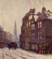 Nell Gwyns Lodging Drury Lane February 1881 colored lithograph by Philip Norman